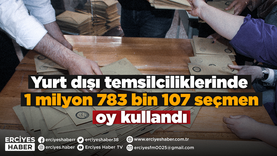 Yurt dışı temsilciliklerinde 1 milyon 783 bin 107 seçmen oy kullandı