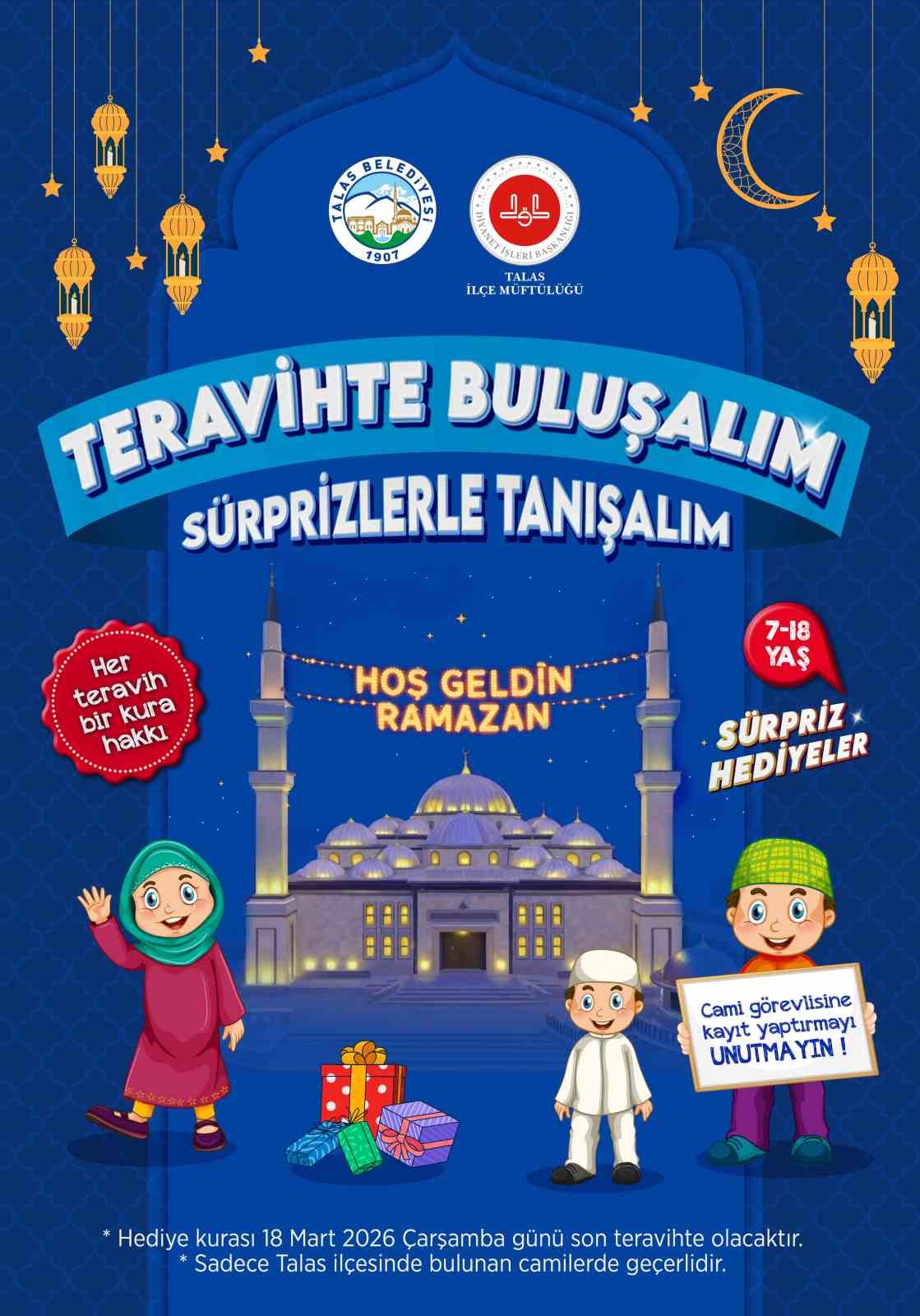 Talas’ta Ramazan akşamları çocukların neşesiyle şenlenecek