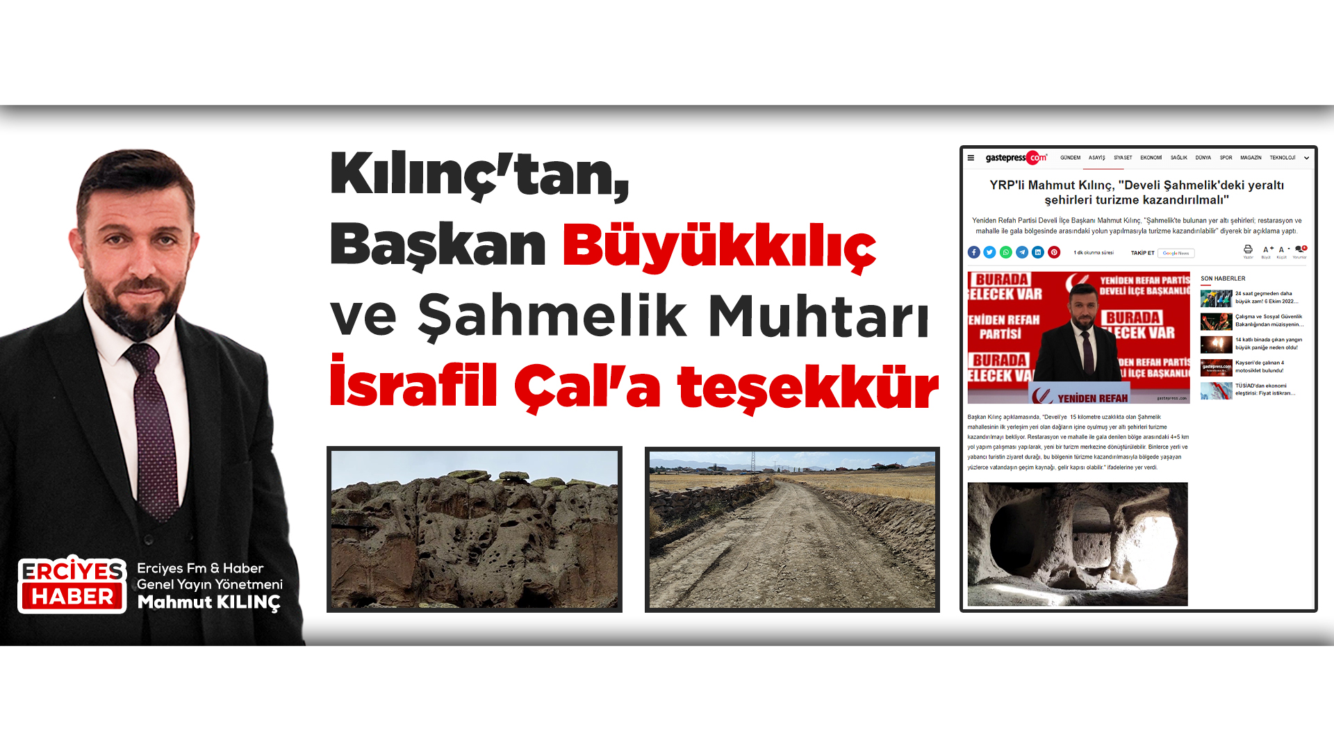 Kılınç'tan, Başkan Büyükkılıç ve Şahmelik Muhtarı İsrafil Çal'a teşekkür