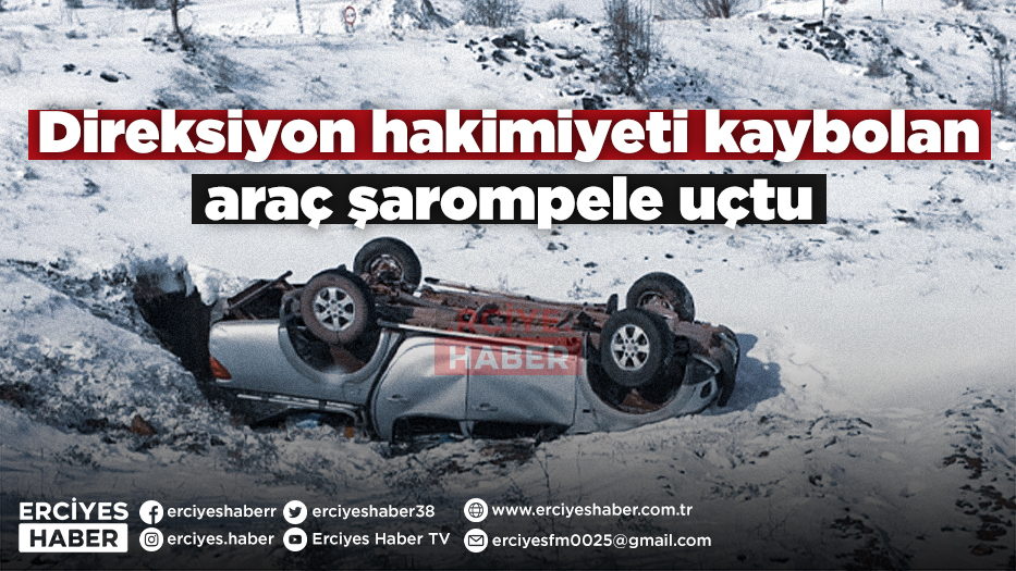 Direksiyon hakimiyeti kaybolan araç şarampole uçtu