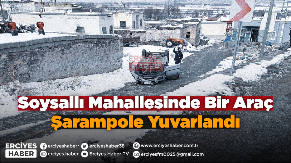 Soysallı Mahallesinde Bir Araç Şarampole Yuvarlandı